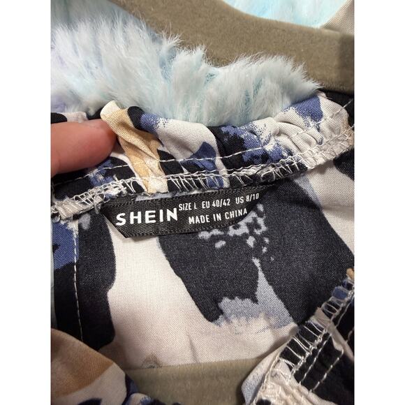 SHEIN Leopard Print Long Sleeve Blouse Neutral Size L - Picture 5 of 10